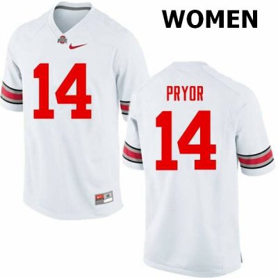 Women's Ohio State Buckeyes #14 Isaiah Pryor White Nike NCAA College Football Jersey For Sale DJO5544AB